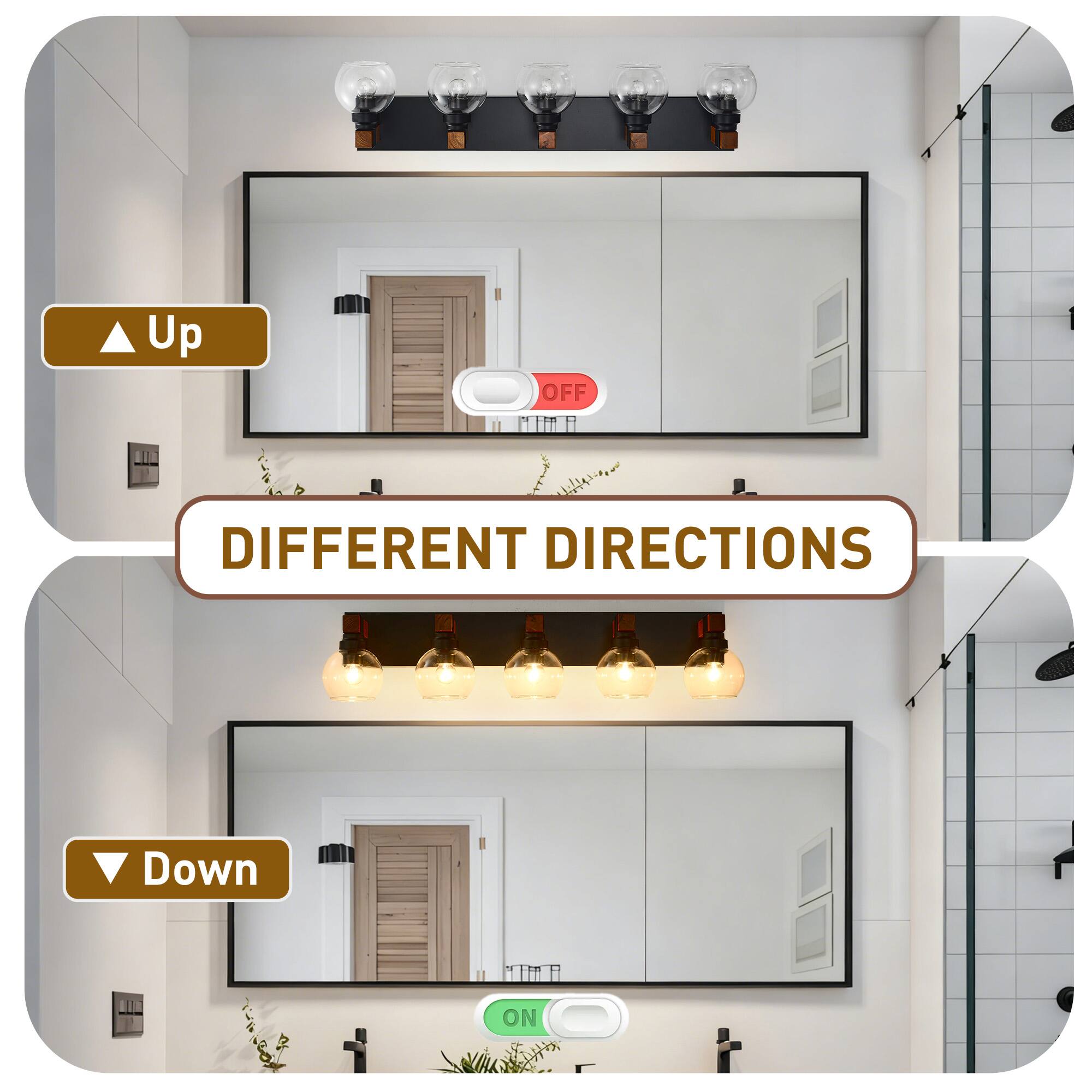 Up OFF  
Down ON  

DIFFERENT DIRECTIONS