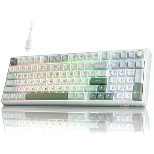 Cedar Assembly - R98 Pro Creamy Mechanical 96 Wired Gaming Rgb Backlit With Number Pad And Volume Knob Gasket Mount Mda - Cyan-How Swappable Beige Switch