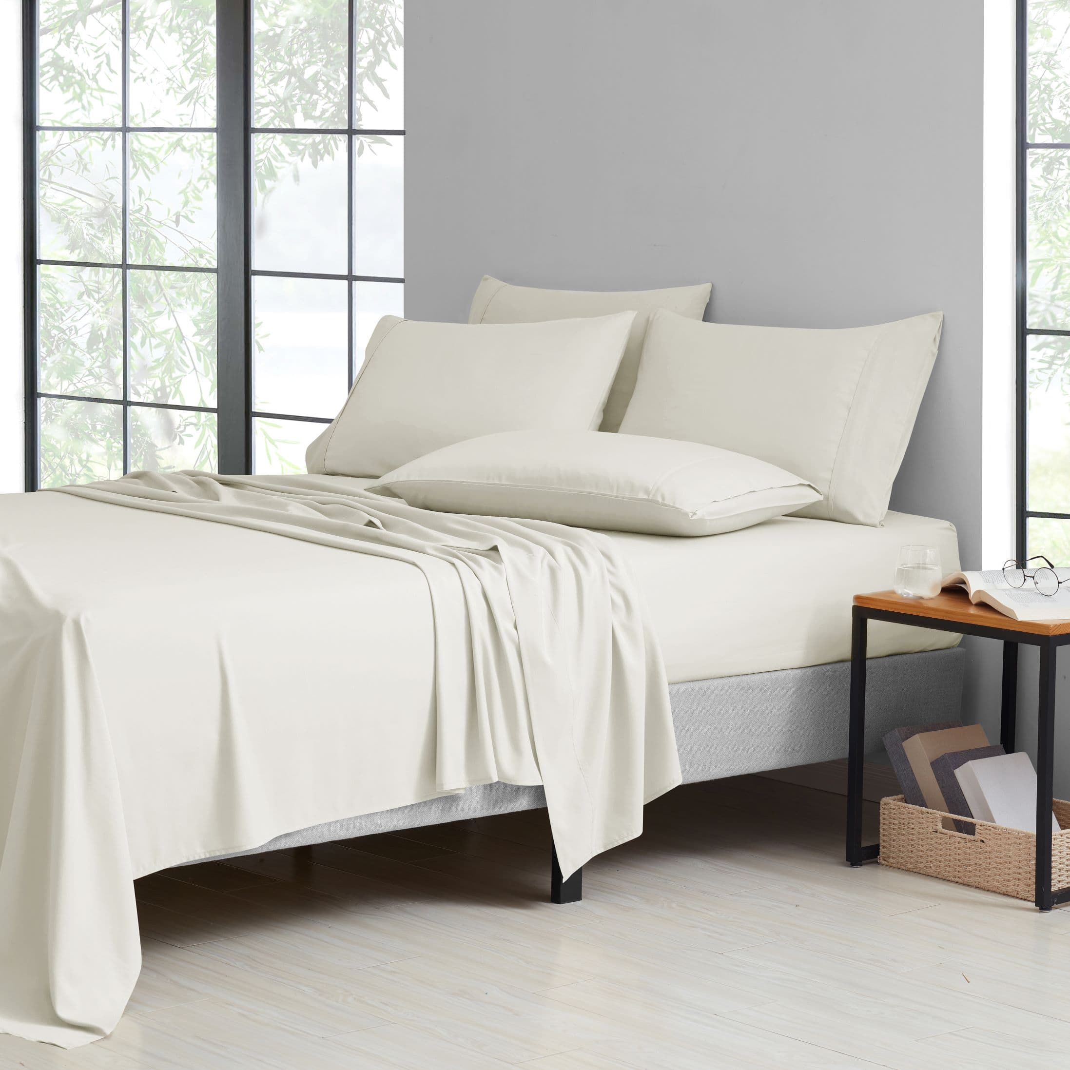 Kathy Ireland - 2000 Thread Count Cotton 6 Pc Sheet Set - Ivory