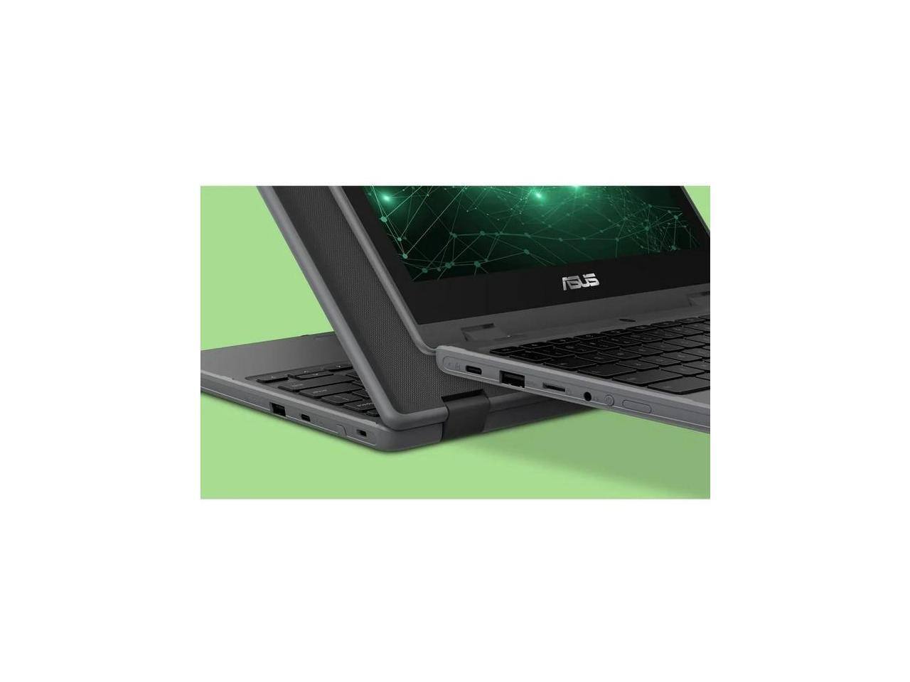 Alt View 4. ASUS - Asus Flip CR1100FKA-YZ182T 11.6" TS Rugged Chromebook, N5100, 8GB, 32GB - Black.