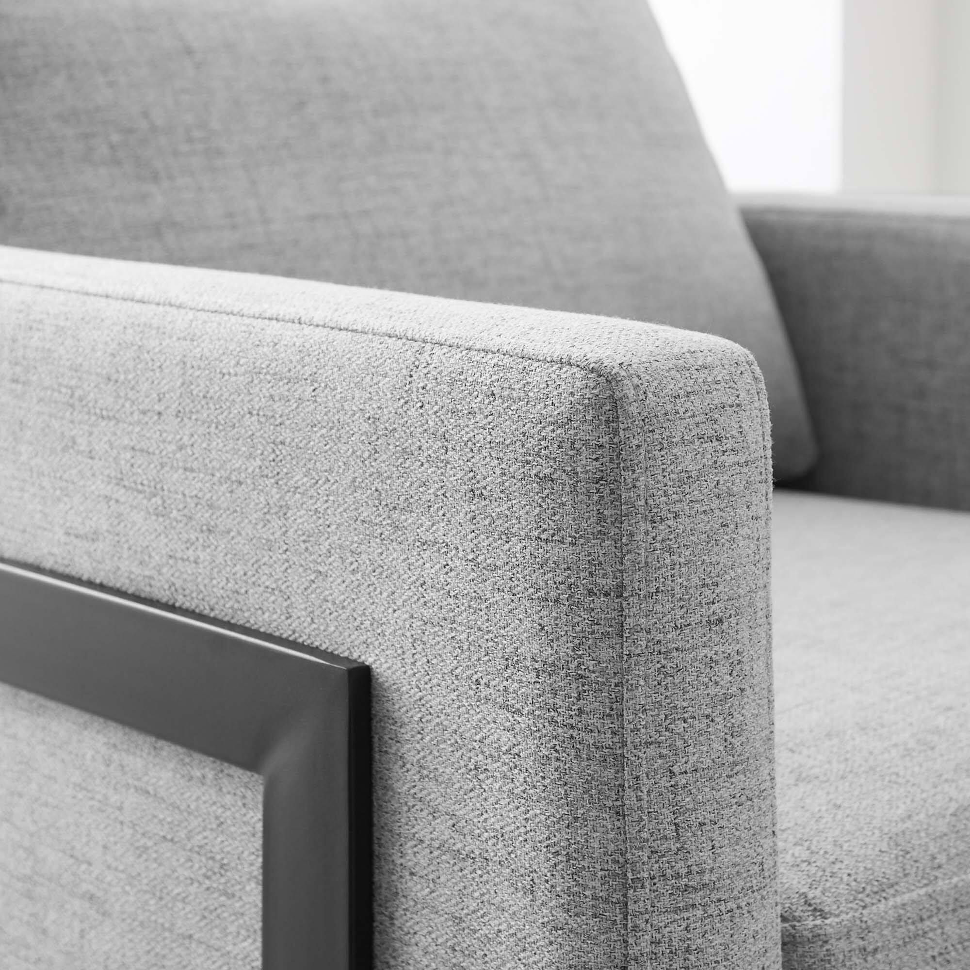 Back. Modway - Posse Upholstered Fabric Accent Chair by Modway - Black Light Gray.