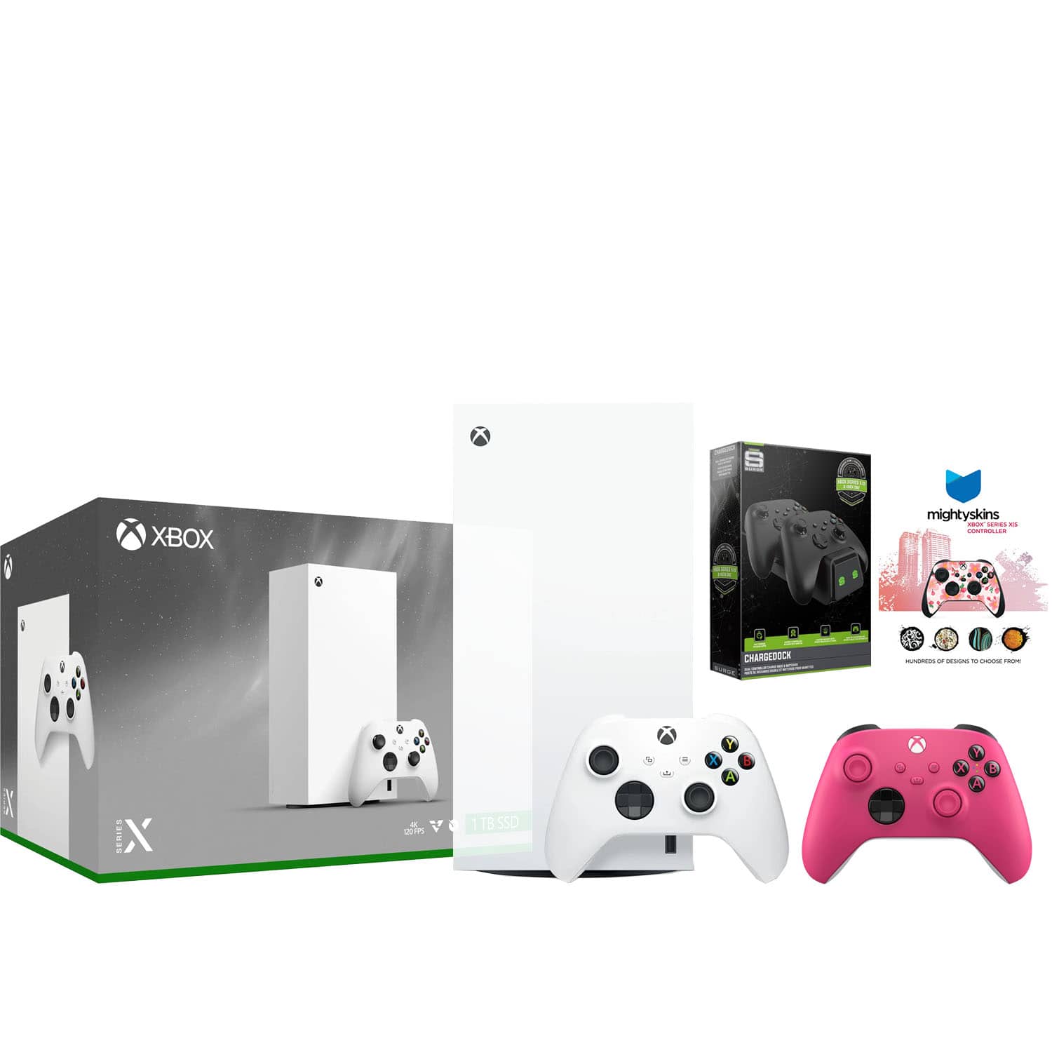 Xbox Series X 1TB Digital Console with Extra Controller, Charge Dock and MightySkins Code Bundle