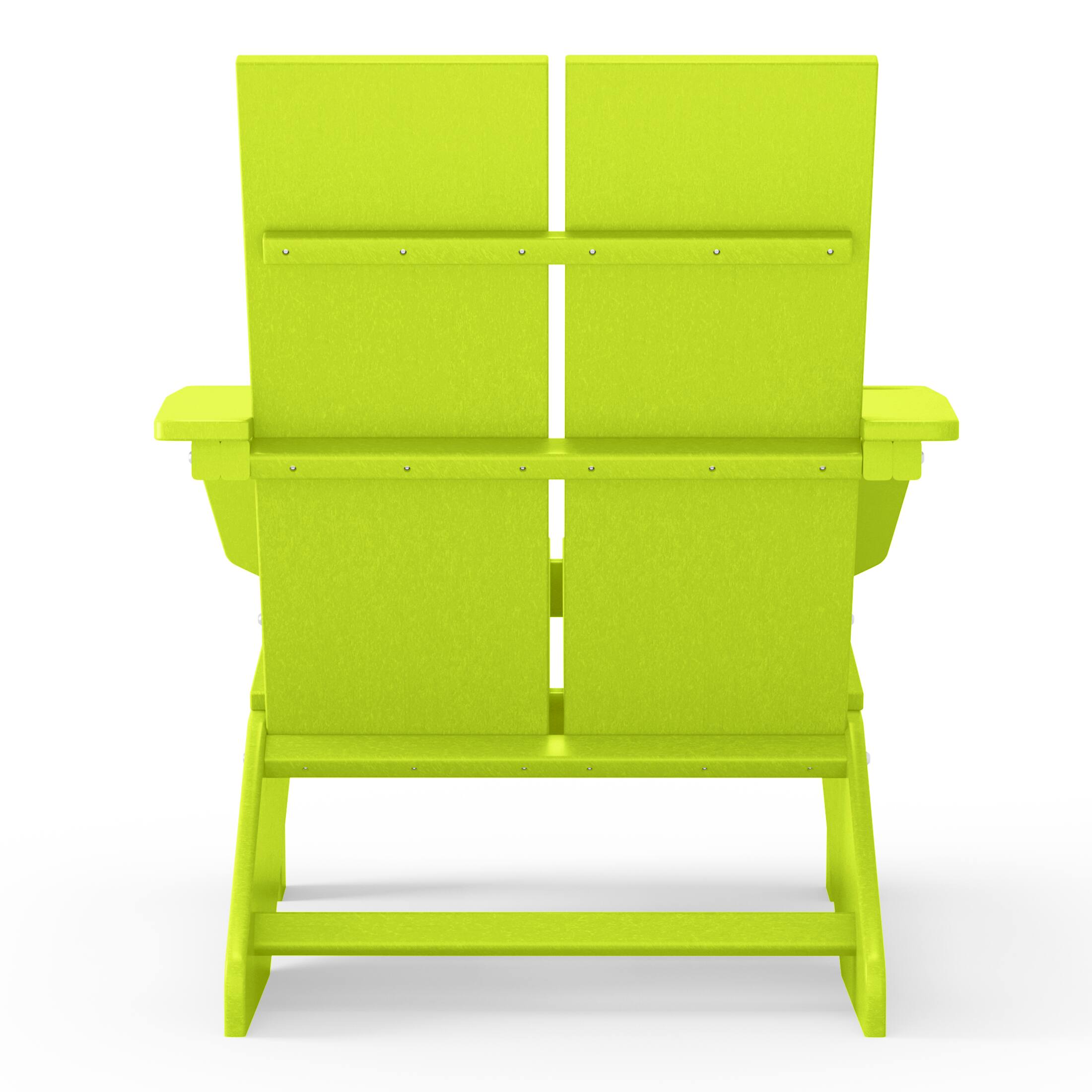Alt View 2. WestinTrends - WestinTrends Riviera Outdoor HDPE Modern Adirondack Chair with Cup Holder (Set of 4) - Lime.