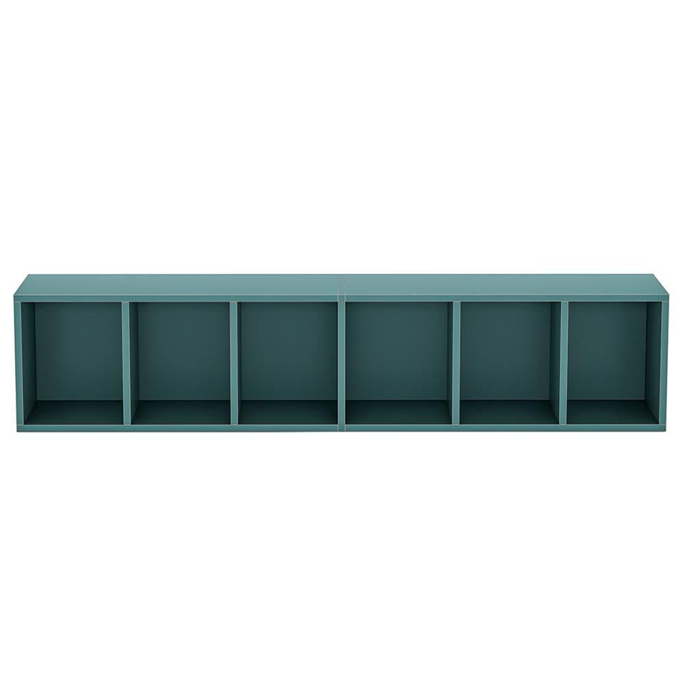 Back. Kadyn - Kadyn Bookshelf, Storage Shelf, Bookcase,70.9" Corner Bookcase, Modern 6-Tier Narrow Cube Display Shelves,Blue - Blue.