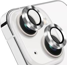 Entronix - Luxury Metal Camera Lens Protector for iPhone 15 and 15 Plus - Silver