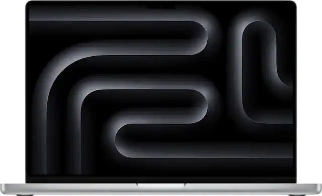 Front. Apple - 16-inch MacBook Pro - Apple M5 Pro chip with 18-core CPU and 20-core GPU - 48GB Memory - 1TB SSD - Silver.