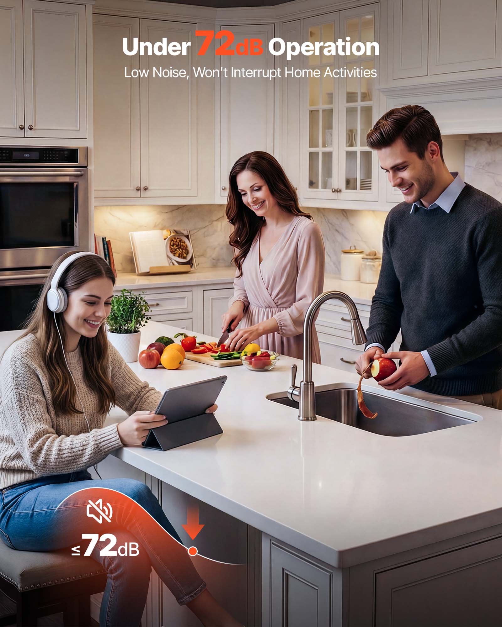 Under 72dB Operation  
Low Noise, Won't Interrupt Home Activities