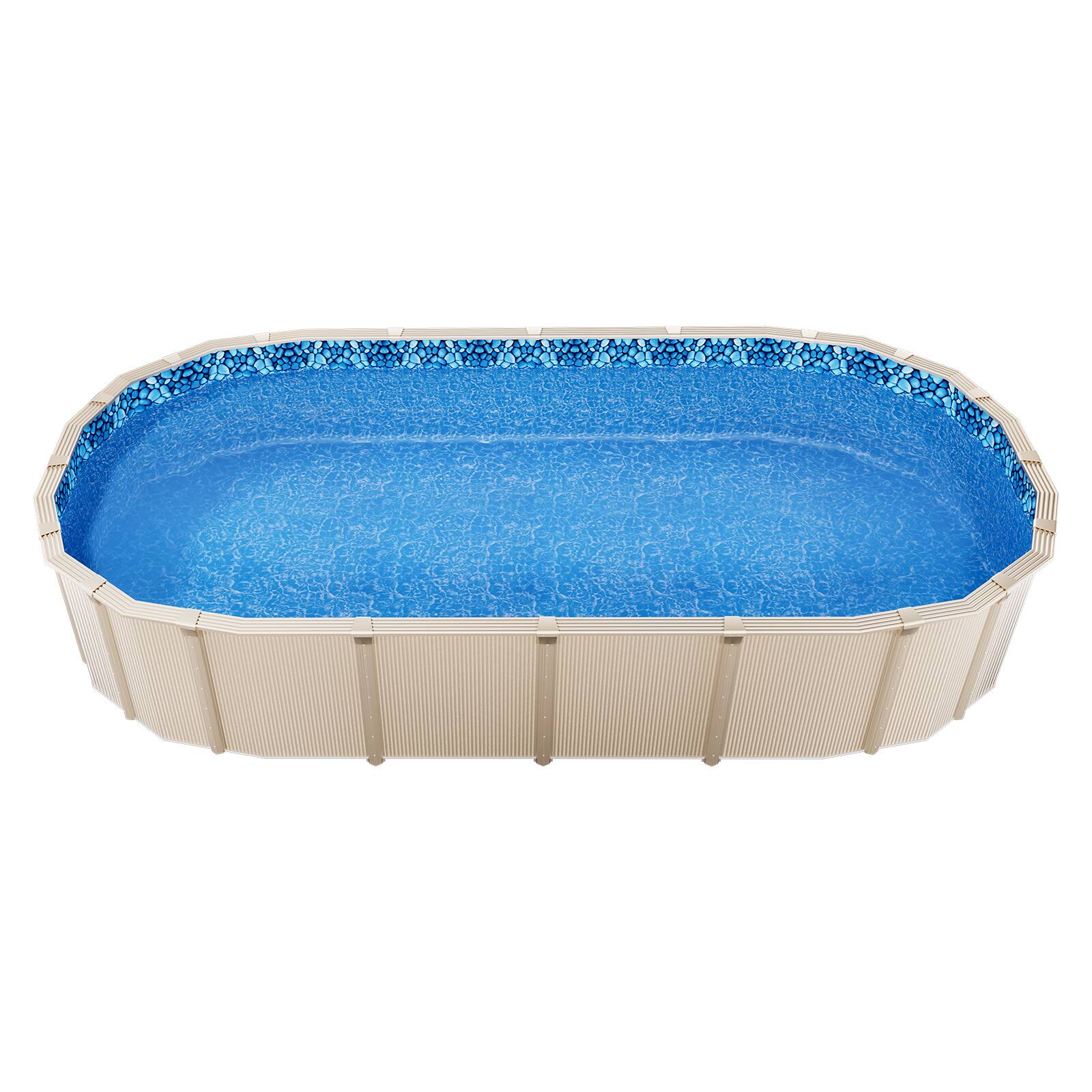 Alt View 5. VEVOR - 12 x 24 ft Oval Pool Liner, Unibead Above Ground Pool Liners, 52in Wall Height, Durable Standard Gauge Vinyl - blue.