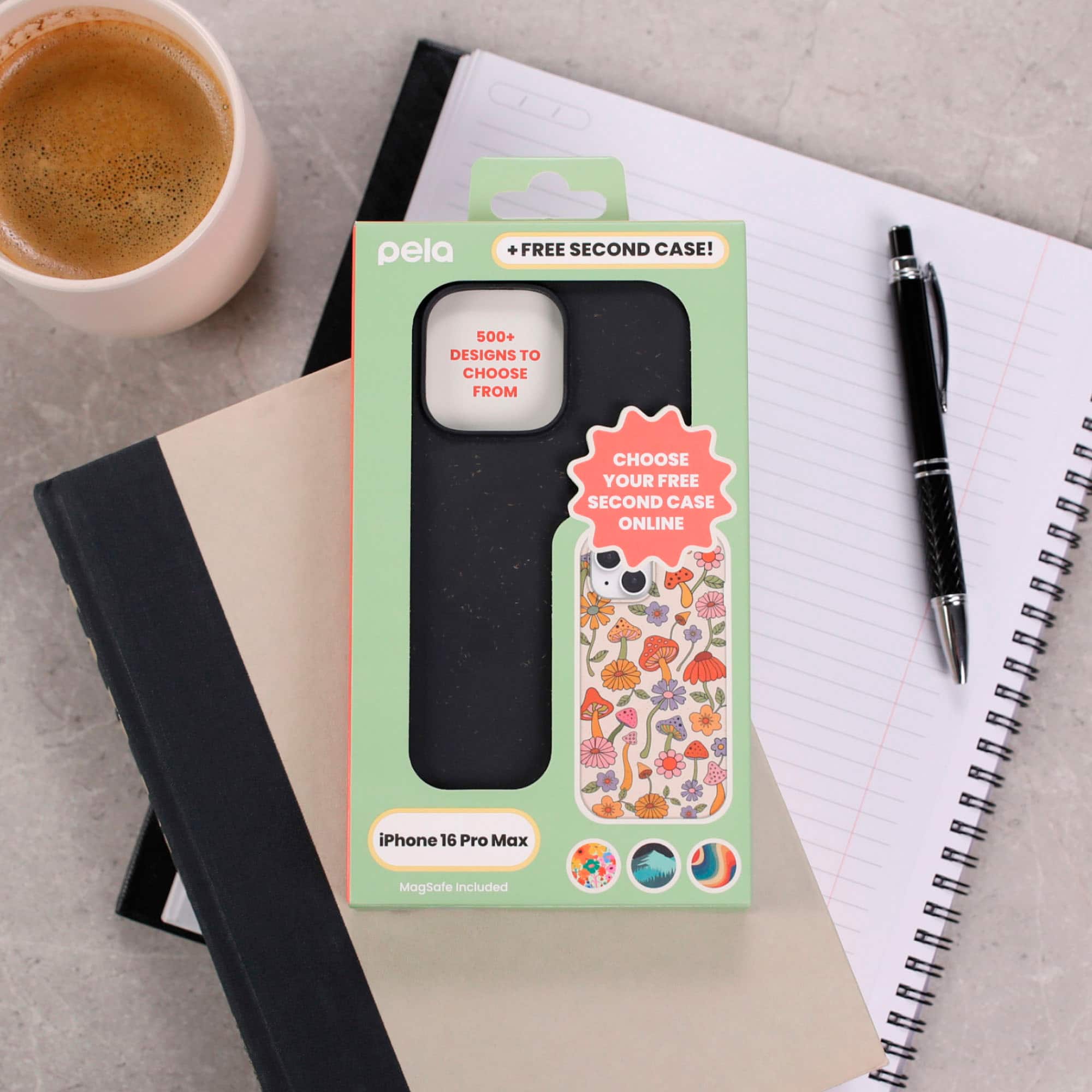 pela FREE SECOND CASE! 500+ DESIGNS TO CHOOSE FROM CHOOSE YOUR FREE SECOND CASE ONLINE iPhone 16 Pro Max MagSafe included
