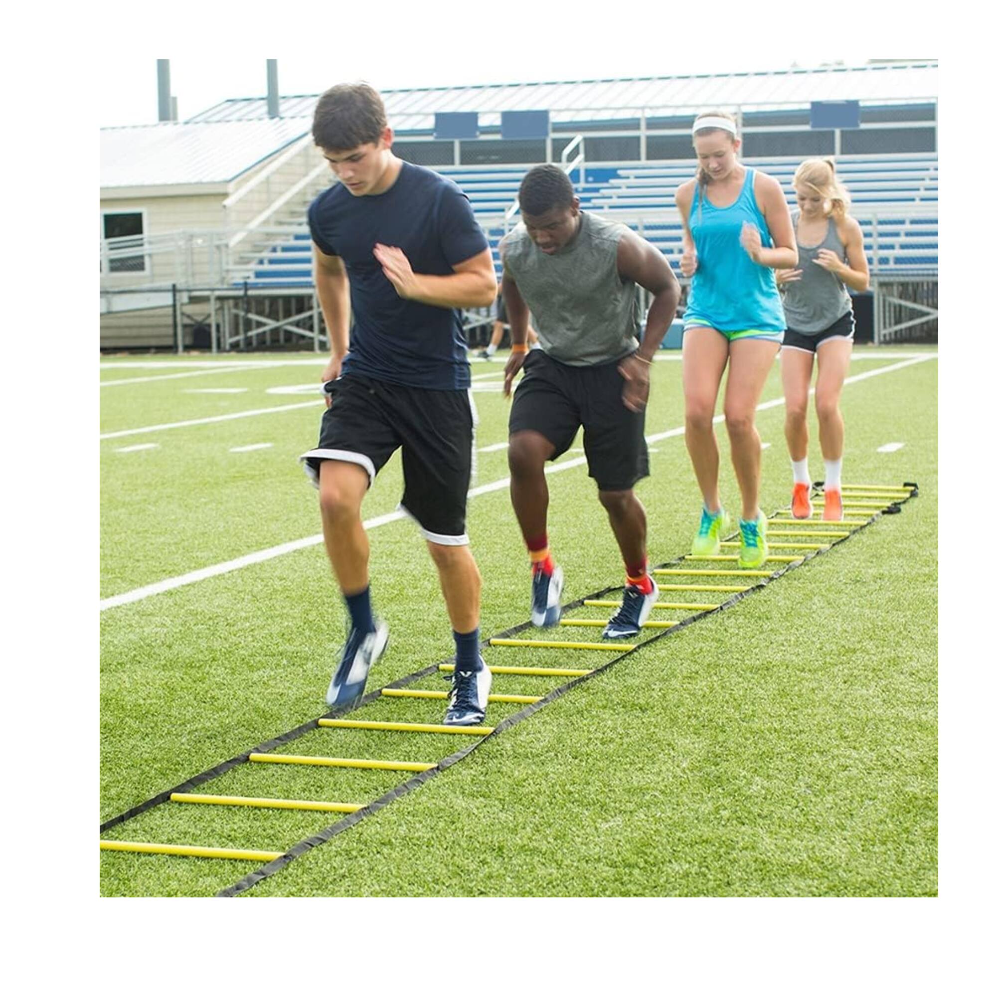 Alt View 3. Power Systems - Agility Ladder – 15ft Speed Ladder for Training, Footwork, Drills & Coordination - Black.