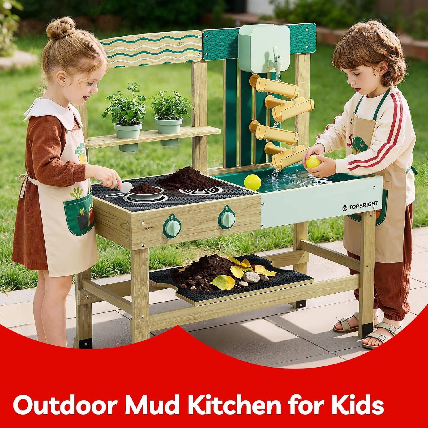 TOPBRIGHT Outdoor Mud Kitchen for Kids