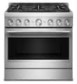 KitchenAid - 36 in. Wide 6 burners 5.1 cu. ft. Commercial Gas Range with No Preheat Air Fry Mode and 6 Burner - Stainless Steel