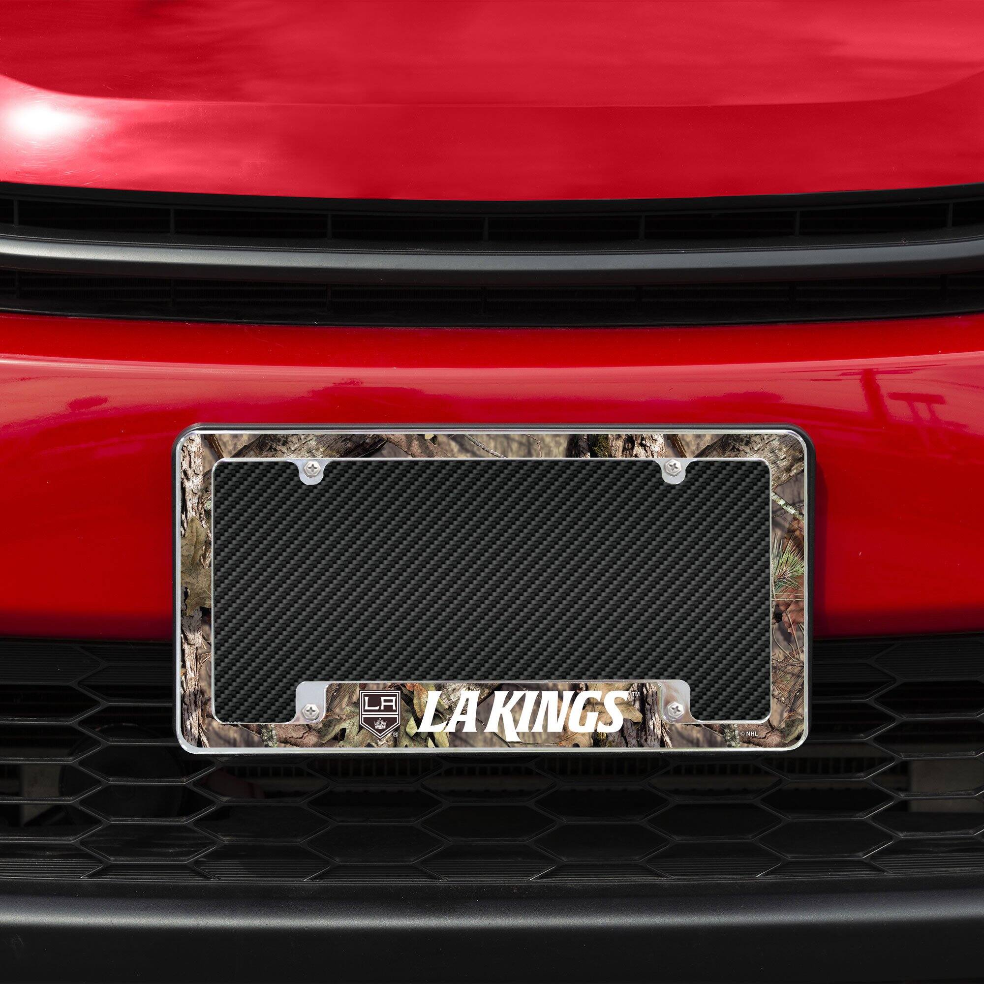 Alt View 3. Rico Industries - Los Angeles LA Kings Chrome Metal (Set of 2) License Plate Frames with Bold Mossy Oak Camouflaged Camo Design - Multi.