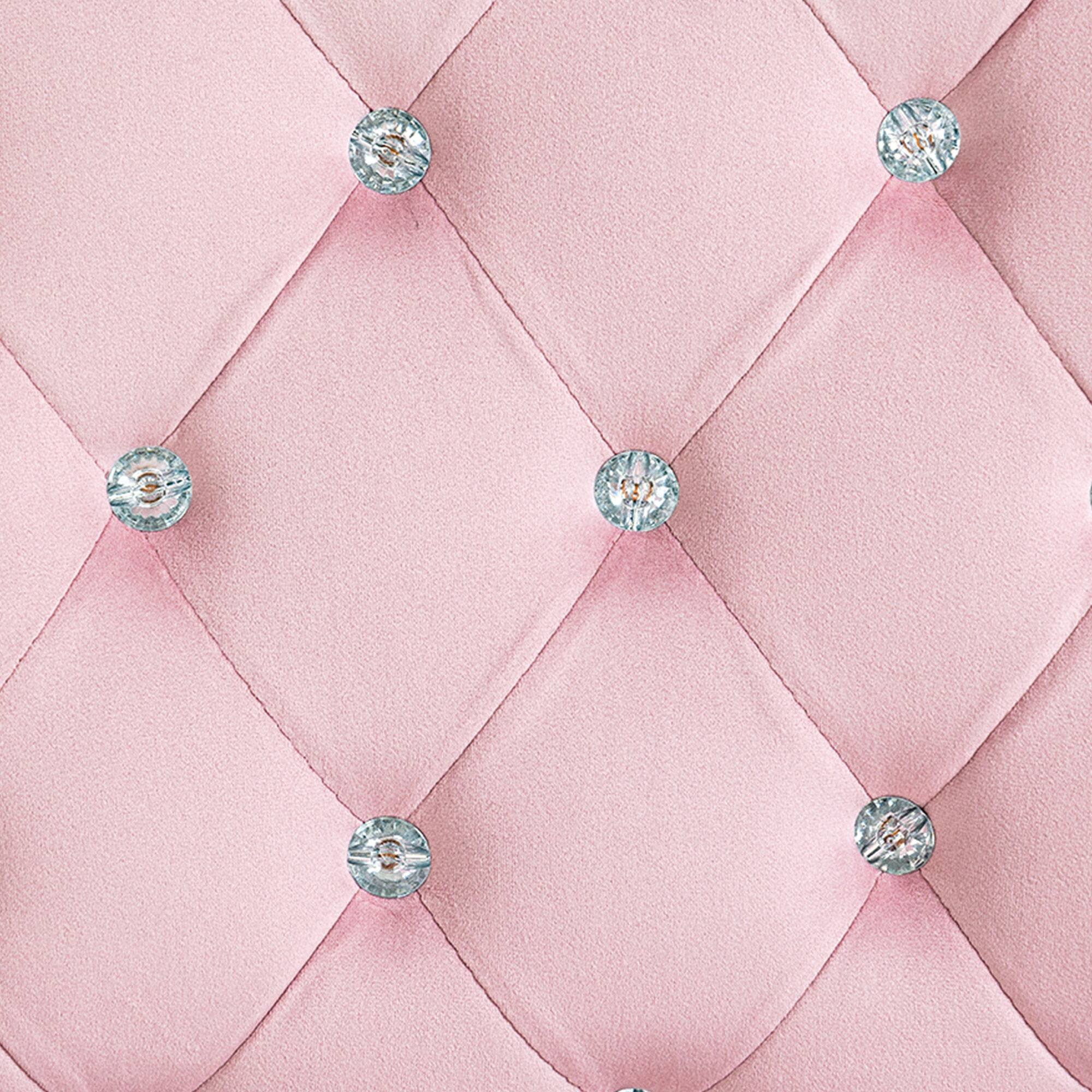 Alt View 8. Vinsetto - Velvet Home Office Chair, Button Tufted Desk Chair with Padded Armrests, Adjustable Height and Swivel Wheels - Pink.