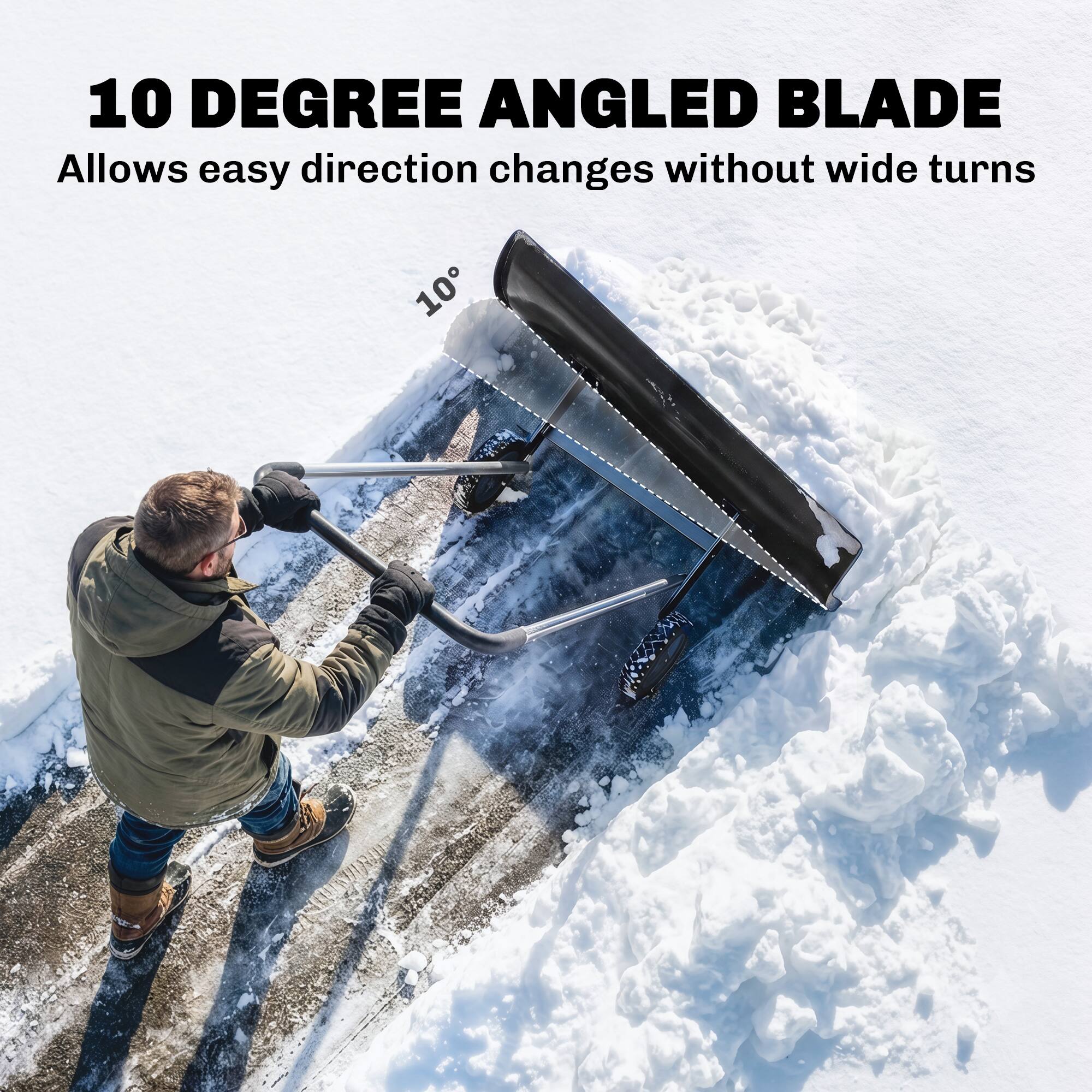 10 DEGREE ANGLED BLADE  
Allows easy direction changes without wide turns