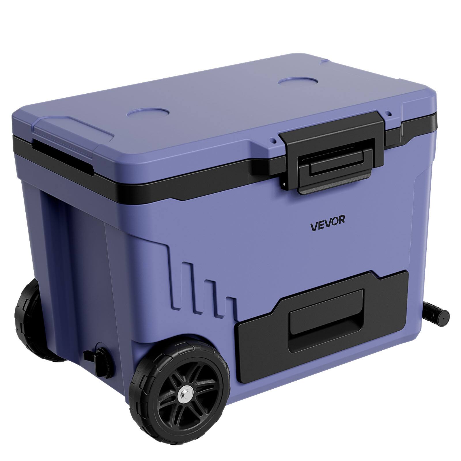Alt View 5. VEVOR - Hard Cooler, 45QT Portable Rolling Cooler with Wheels, Leak-Resistant Coolbox Keeps Contents Cool for 48 Hours - Blue;Black.
