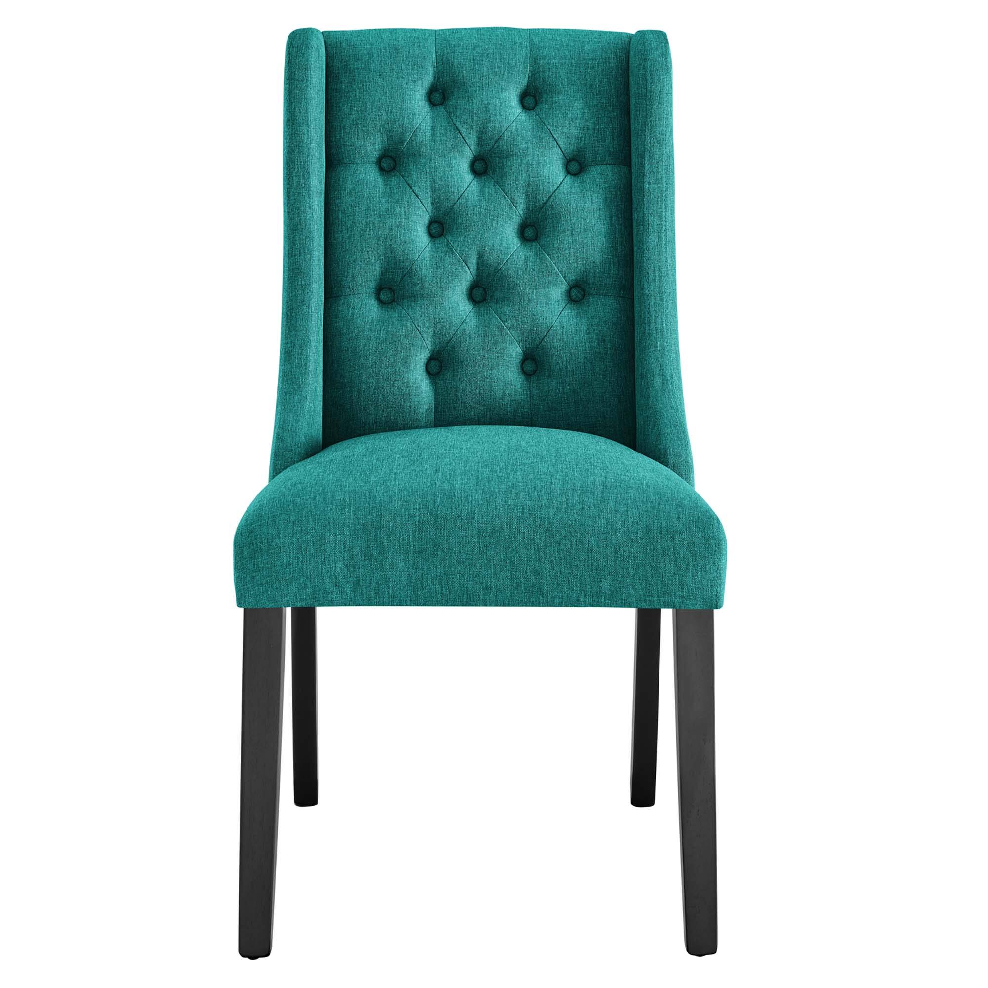 Alt View 1. Modway - Baronet Button Tufted Fabric Dining Chair by Modway - Blue.