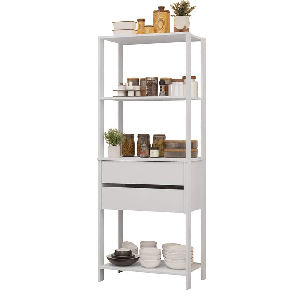 "Madesa - Kitchen Pantry Storage Rack with 2 Drawers and Open Shelves 27""L Multiuse Cabinet for Kitchen - White - White" price history on PriceWatchPro