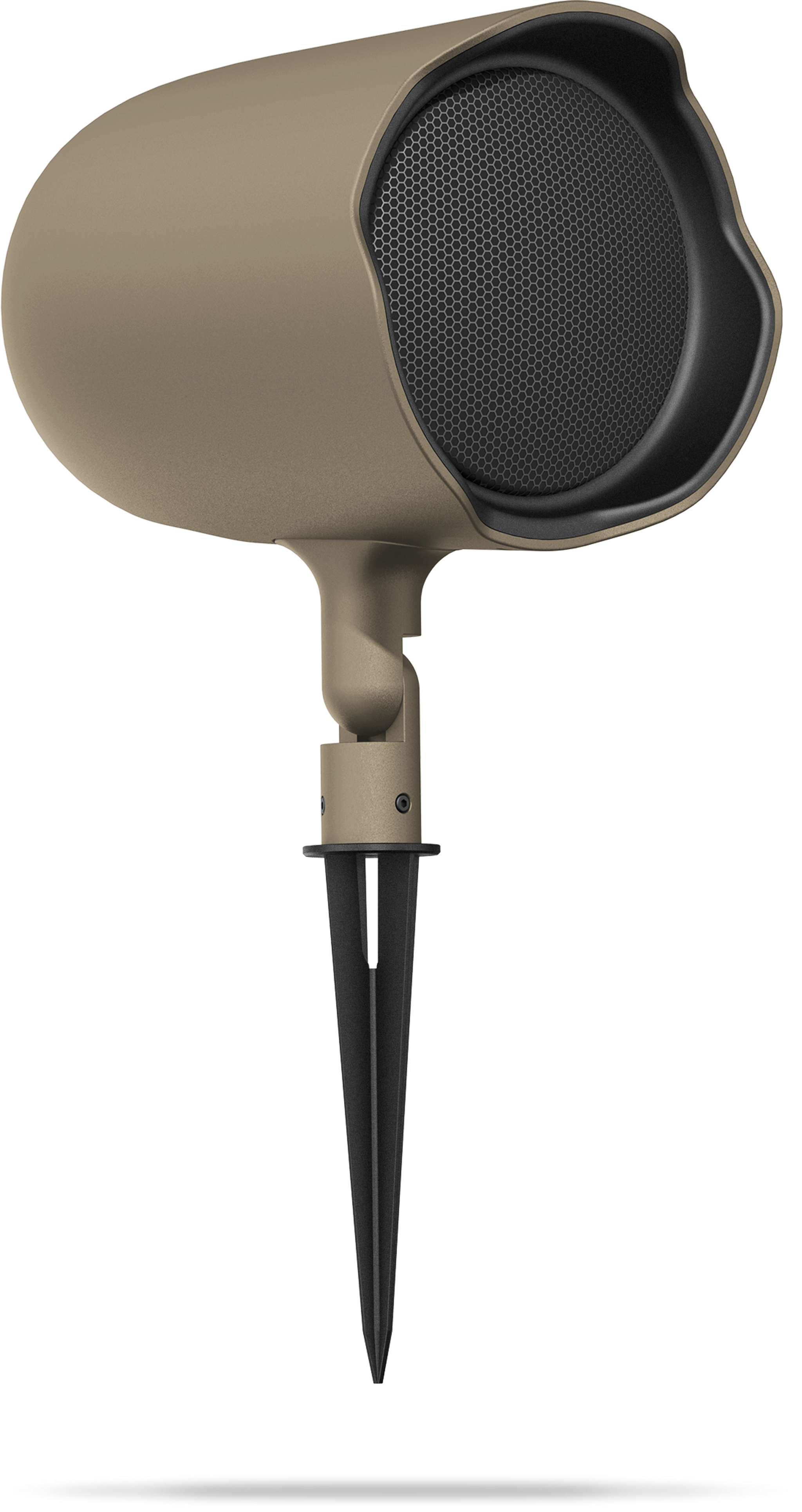 Angle. JBL - GSF6  6.5" 200W  8 Ohm and 70V/100V Ground-Stake Landscape-Outdoor Speaker, (Pair) - Tan.