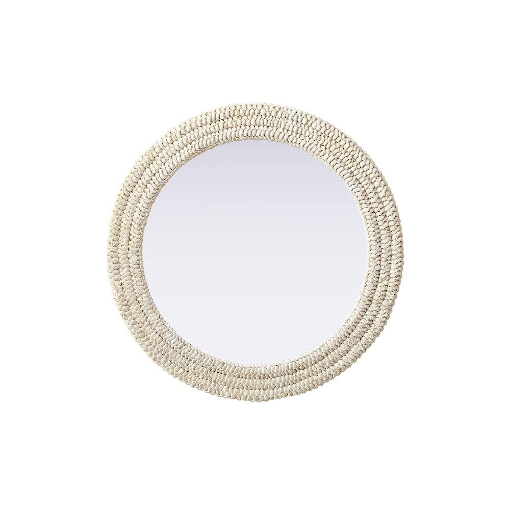 Alt View 4. Elegant Decor - Round Cornhusk Mirror 30x30 in Linen White - Linen White.