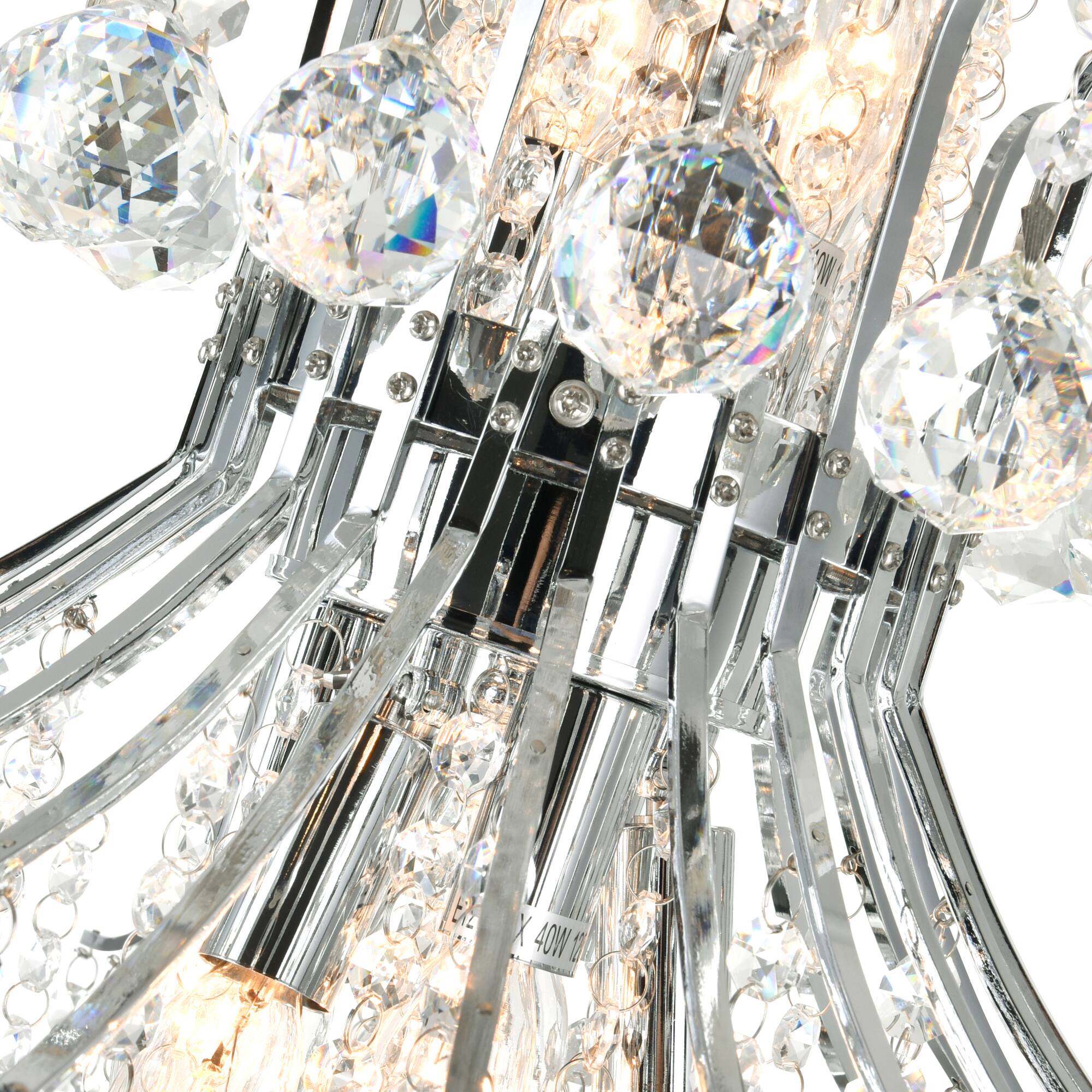 Left. CWI Lighting - Princess 10 Light Down Chandelier With Chrome Finish - Chrome.