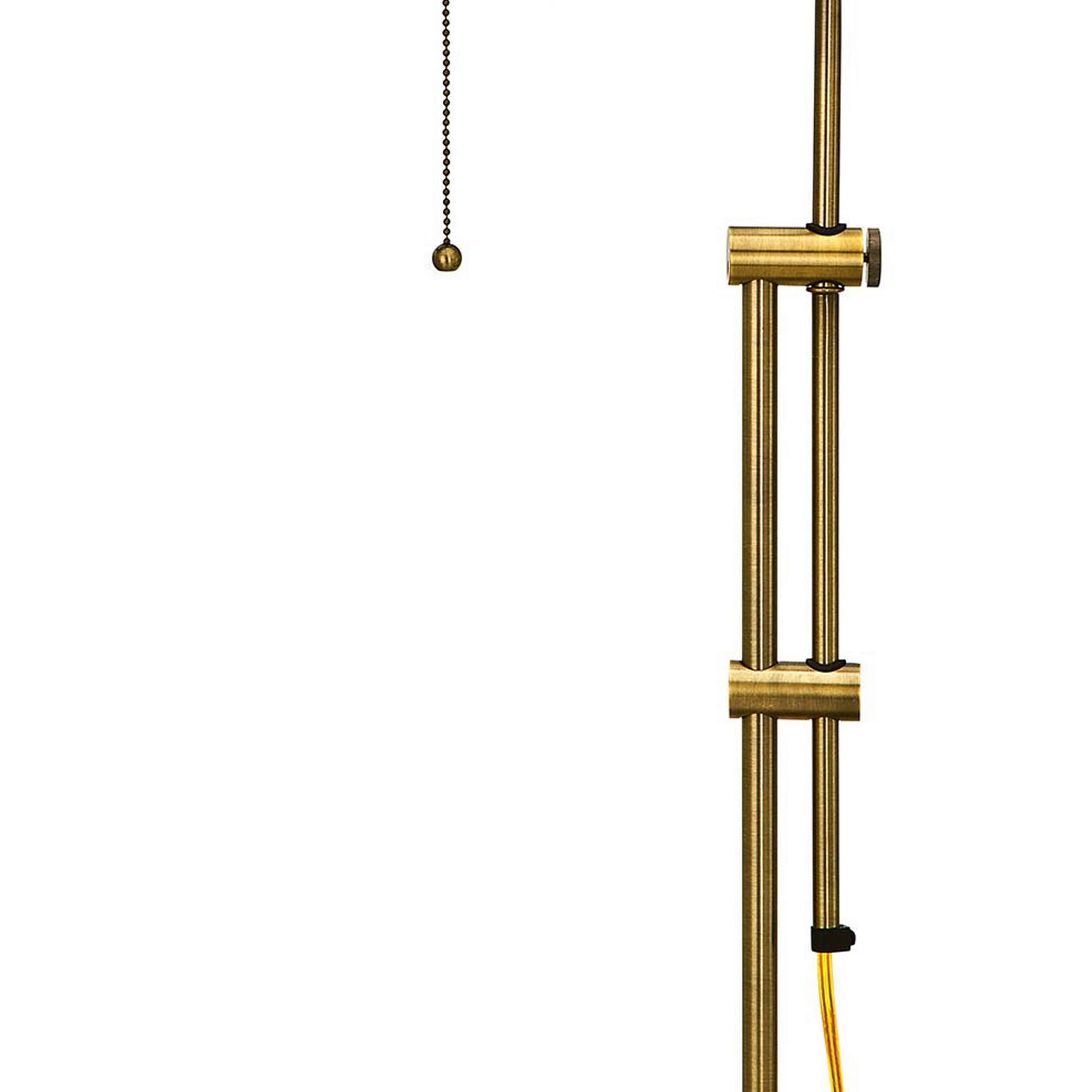 Left. Manhattan Lane - Metal Rectangular Desk Lamp with Adjustable Pole - Gold.