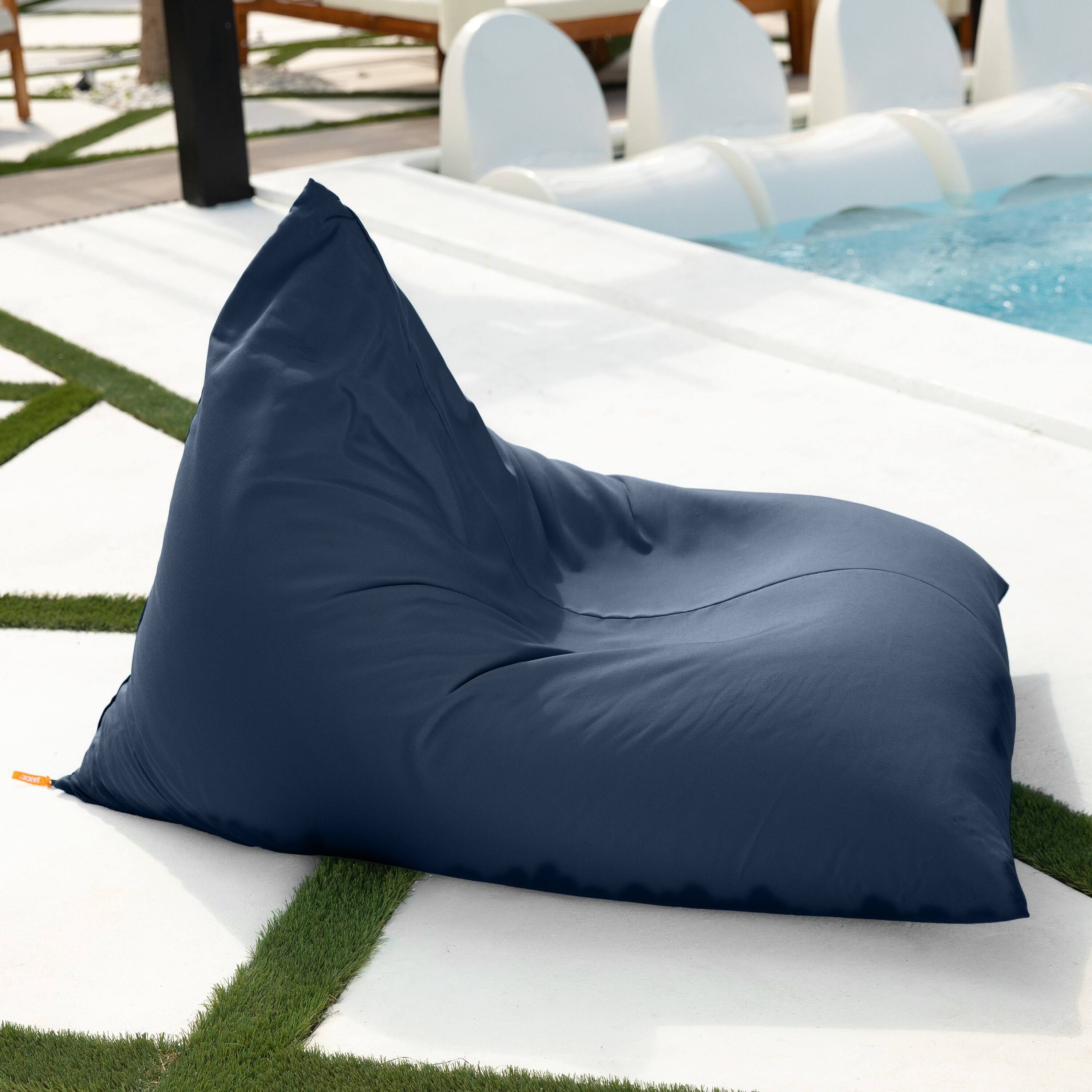 Back. Jaxx - Jaxx Twist Outdoor Bean Bag Chair, Navy - Navy.
