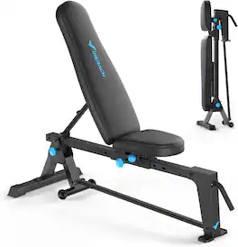 MERACH - Foldabl Weight Dumbbell Bench for HomeGym with 1100 LBS,5 Back & 2 Seat Positions Adjustable - Black