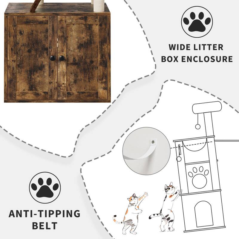 WIDE LITTER BOX ENCLOSURE  
ANTI-TIPPING BELT