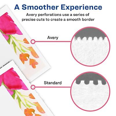 A Smoother Experience

Avery perforations use a series of precise cuts to create a smooth border

Avery

Standard