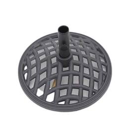 Four Seasons Courtyard - Palermo 19” Round Cast Iron Umbrella Holder Base, Gray - Dark Gray