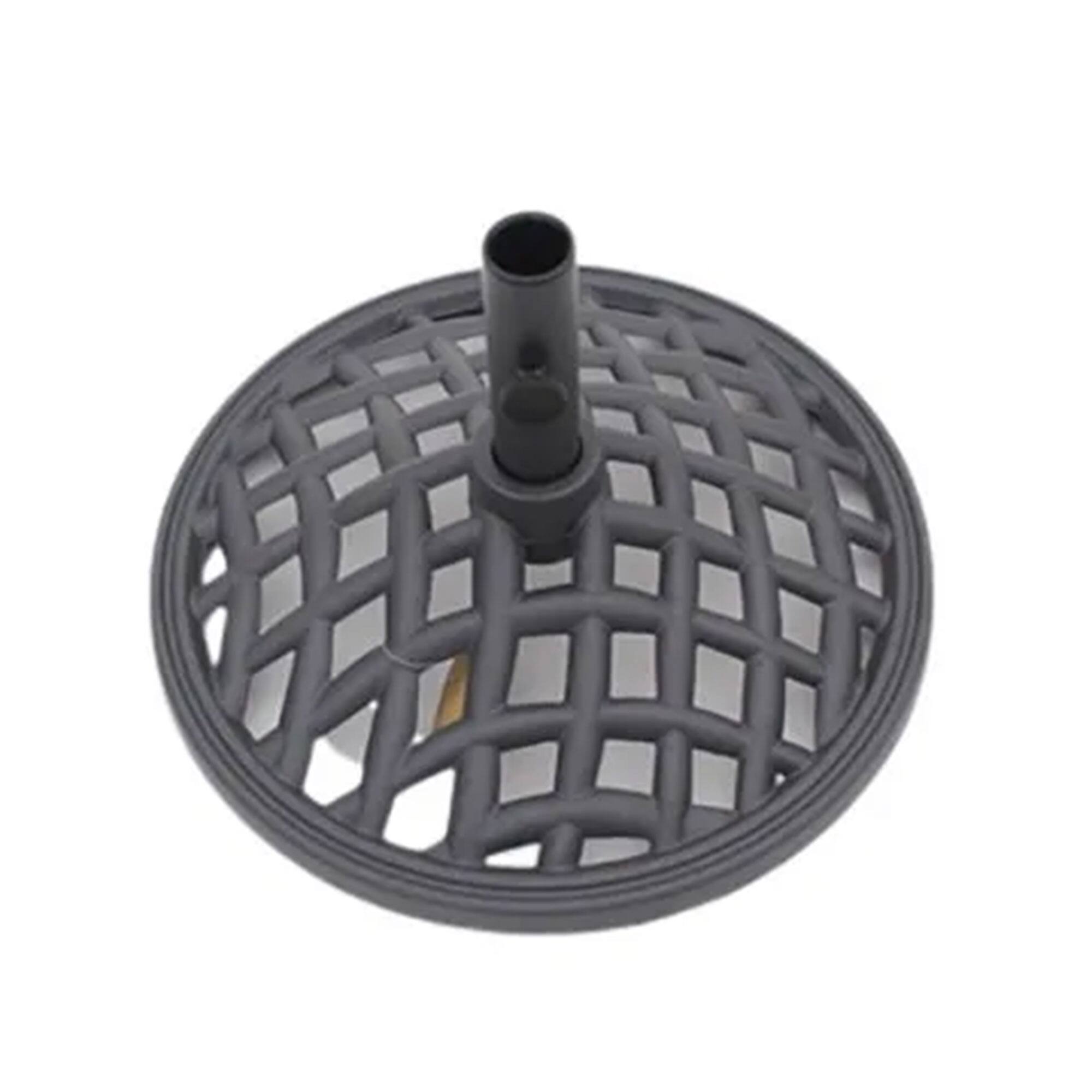 Front. Four Seasons Courtyard - Four Seasons Courtyard Palermo 19” Round Cast Iron Umbrella Holder Base, Gray - Dark Gray.