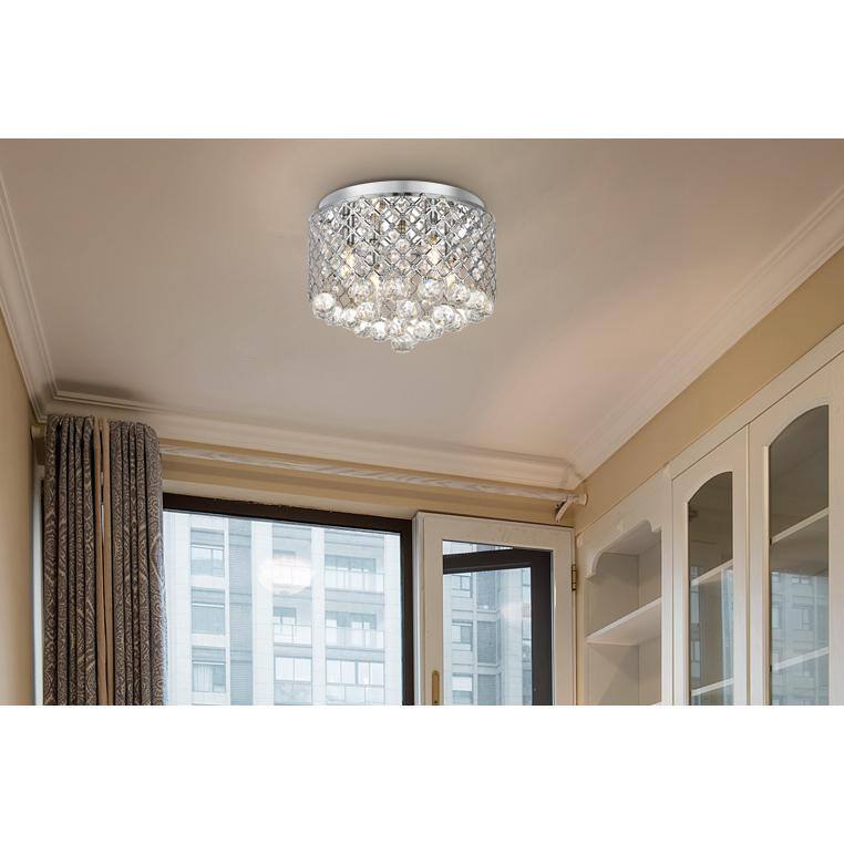 Angle. Living District - Tully Collection Flushmount D13.5 H9.4 Lt:4 Chrome Finish - Chrome.