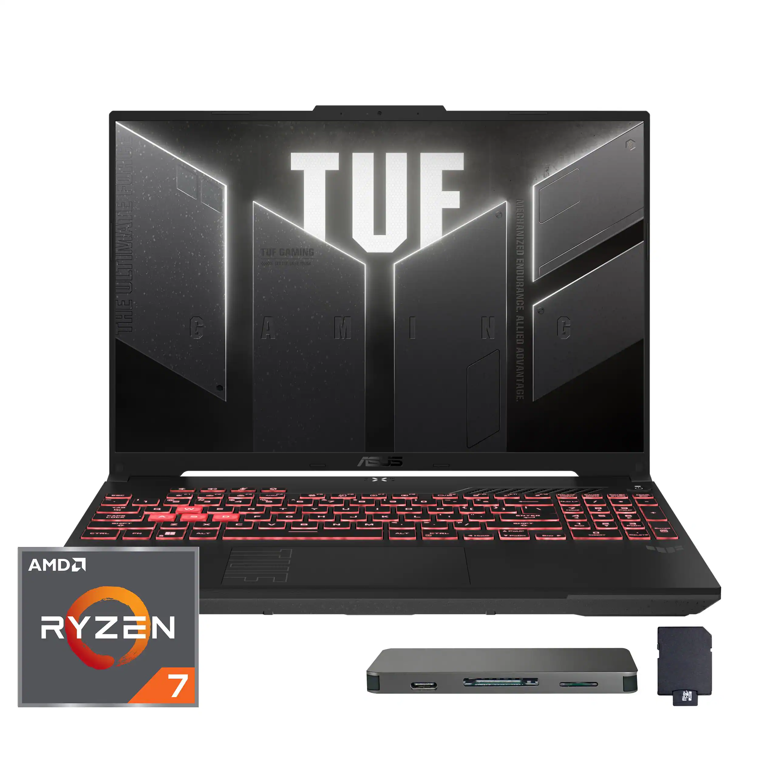 ASUS - TUF Gaming A16 16" Laptop,Ryzen 7 7445HS,NVIDIA GeForce RTX 4050,32GB DDR5,1TB SSD+1TB Dock Set,Win 11 - Gray