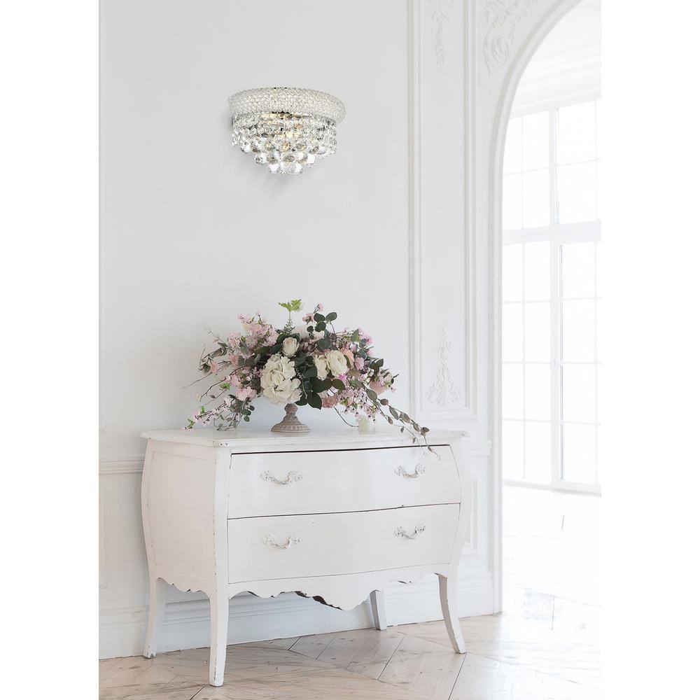 Angle. Elegant Lighting - Primo 2 light Chrome Wall Sconce Clear Royal Cut Crystal - Chrome.