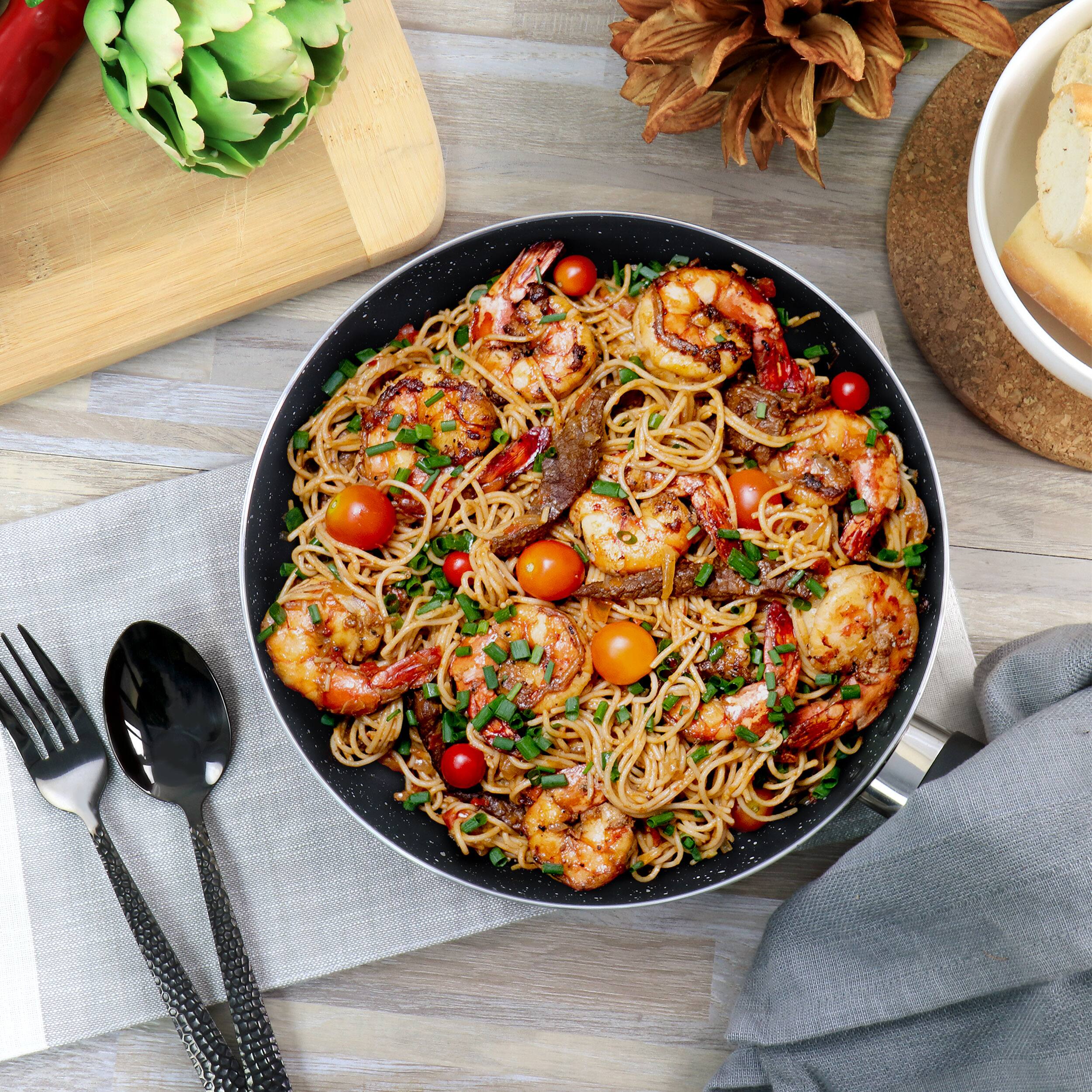 Alt View 4. Oster - Oster Luneta 8 Inch Aluminum Nonstick Frying Pan in Grey - Gray.