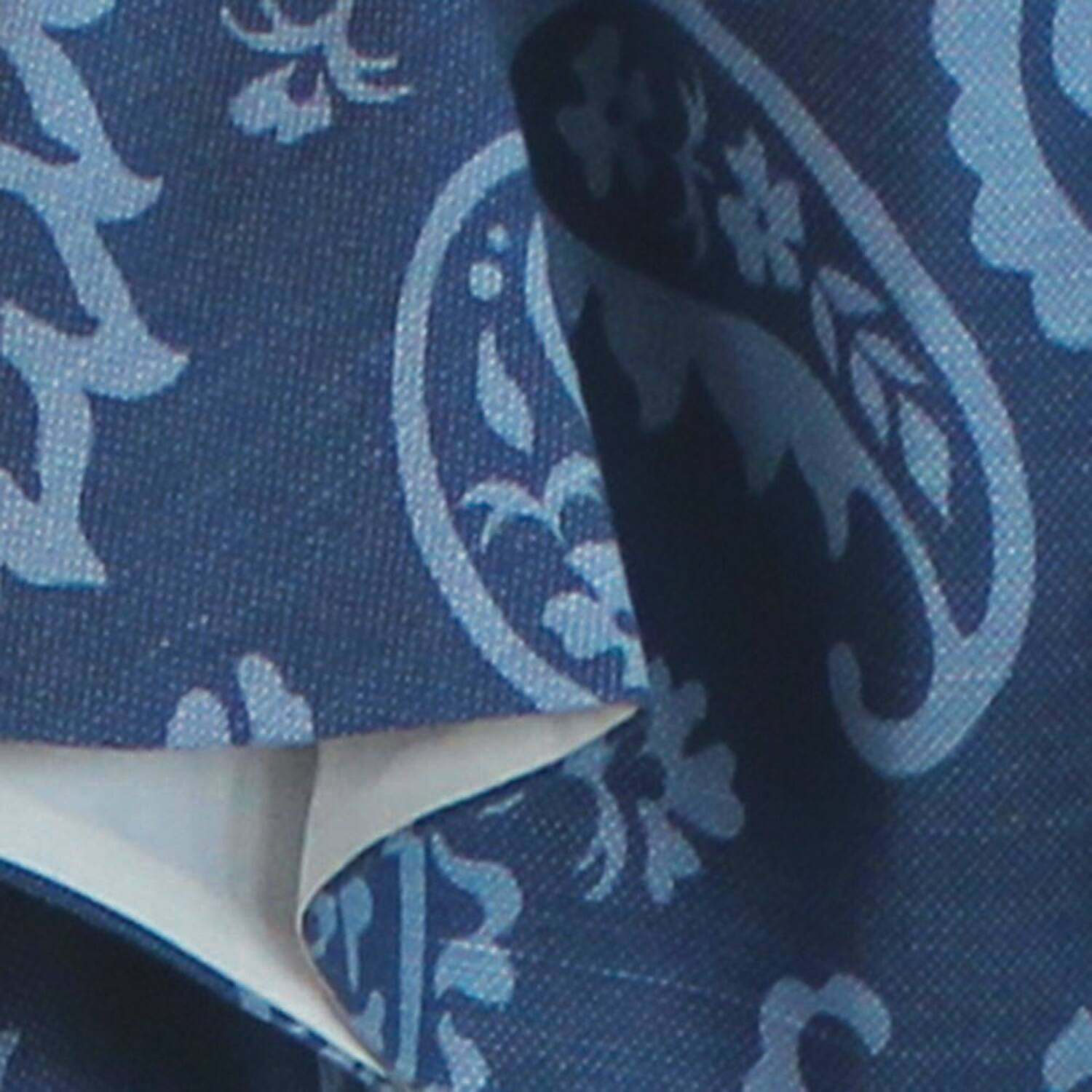 Left. RLF Home - RLF Home Paisley Tab Window Treatment Valance 4" Top Tabs 50" x 20" Blue - Blue.