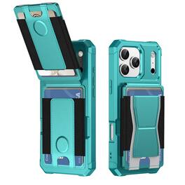 UUCOVER - Wallet Case for Apple iPhone 17 Pro Max with Elastic Card Slot Holder and Kickstand, Shockproof Drop Protection Cover - Green