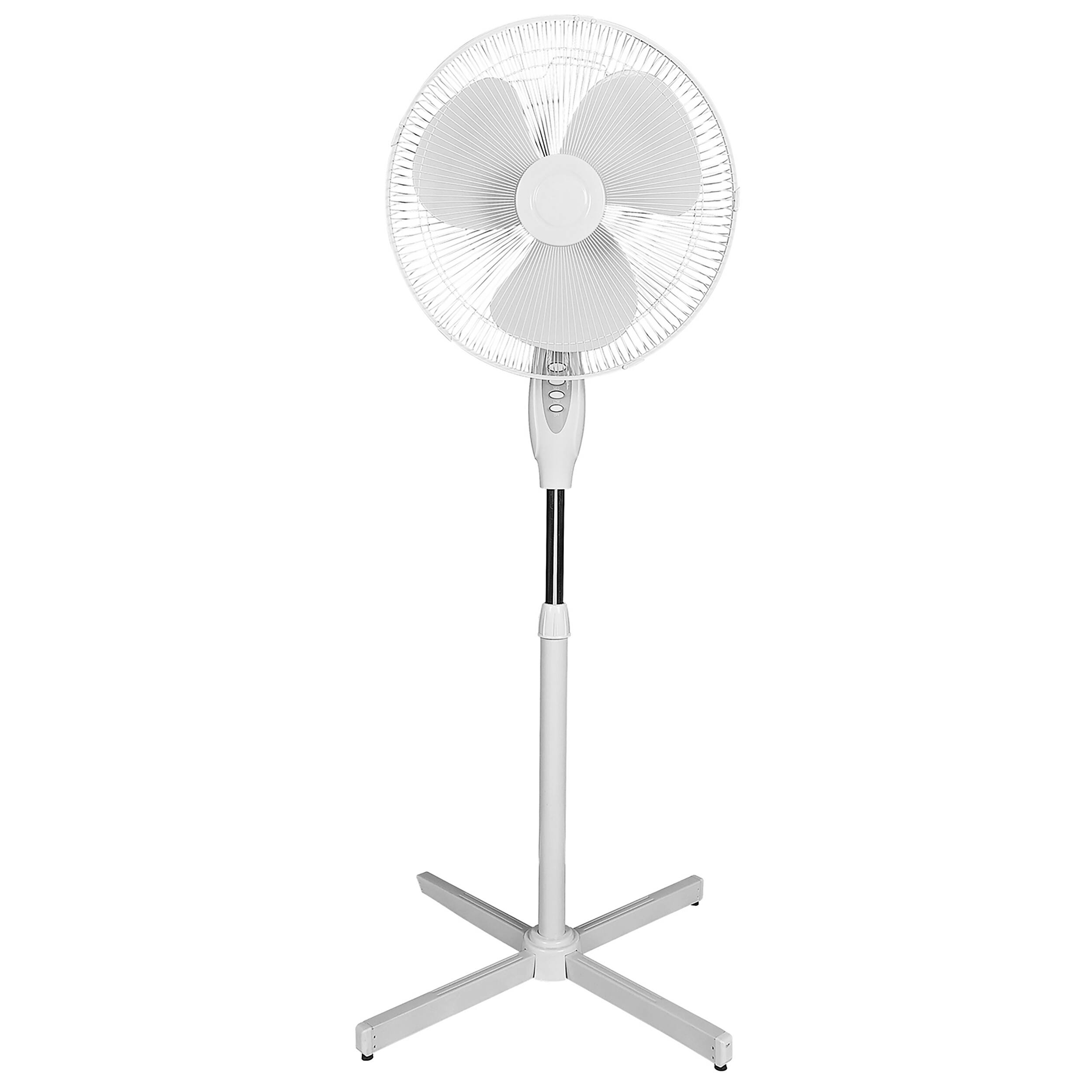 Front. Optimus - Optimus 16 in. Oscillating Stand Fan in White - White.