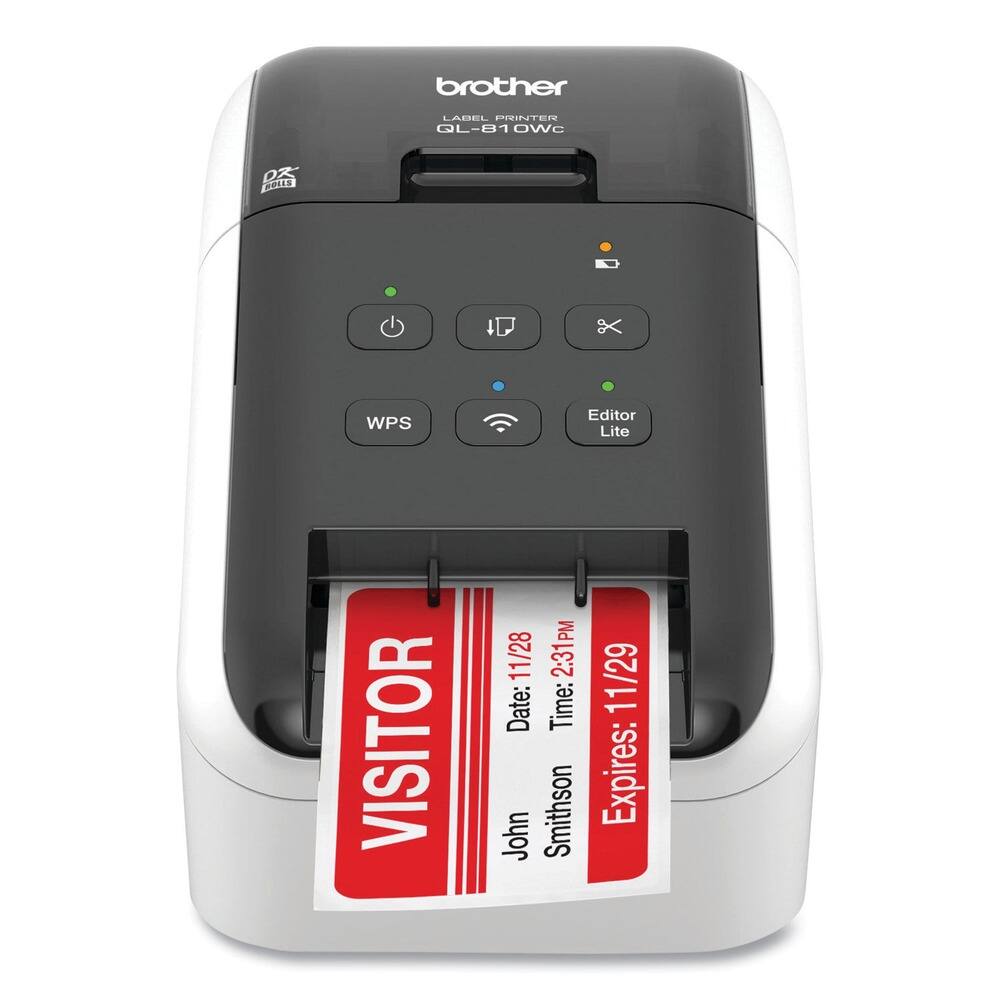 brother  
LABEL PRINTER  
QL-810W  

Visitor  
John Smithson  
Date: 11/28  
Time: 2:31 PM  
Expires: 11/29