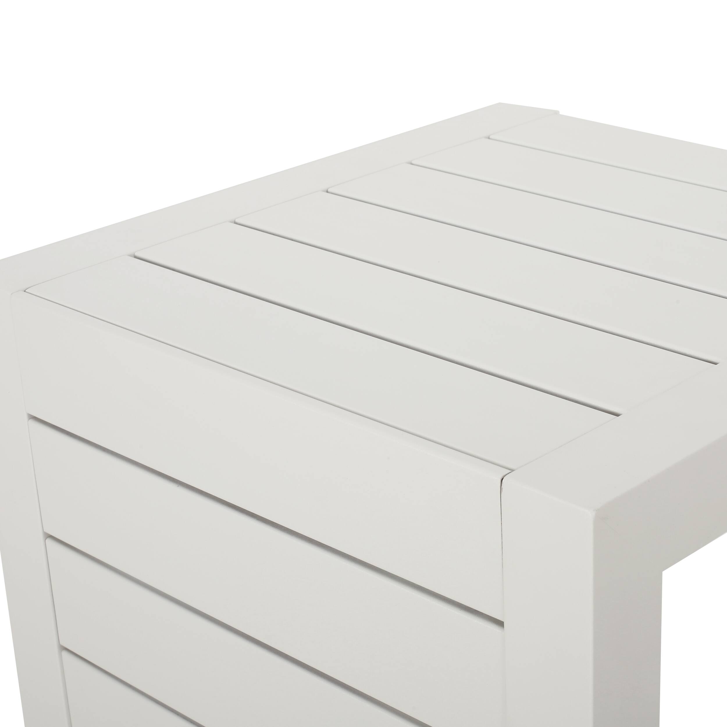 Alt View 2. Mondawe - C-Shaped Aluminum Outdoor Side Table - White.