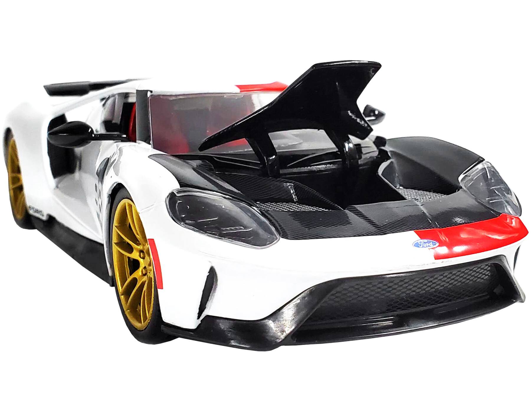 Alt View 2. Jada - 2021 Ford Gt #98 White "Heritage Edition" "Bigtime Muscle" Series 1/24 Diecast Model Car by Jada.