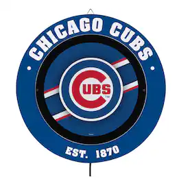 Evergreen Enterprises - Chicago Cubs 15" LED Round Metal Lit Wall Sign - Multicolor