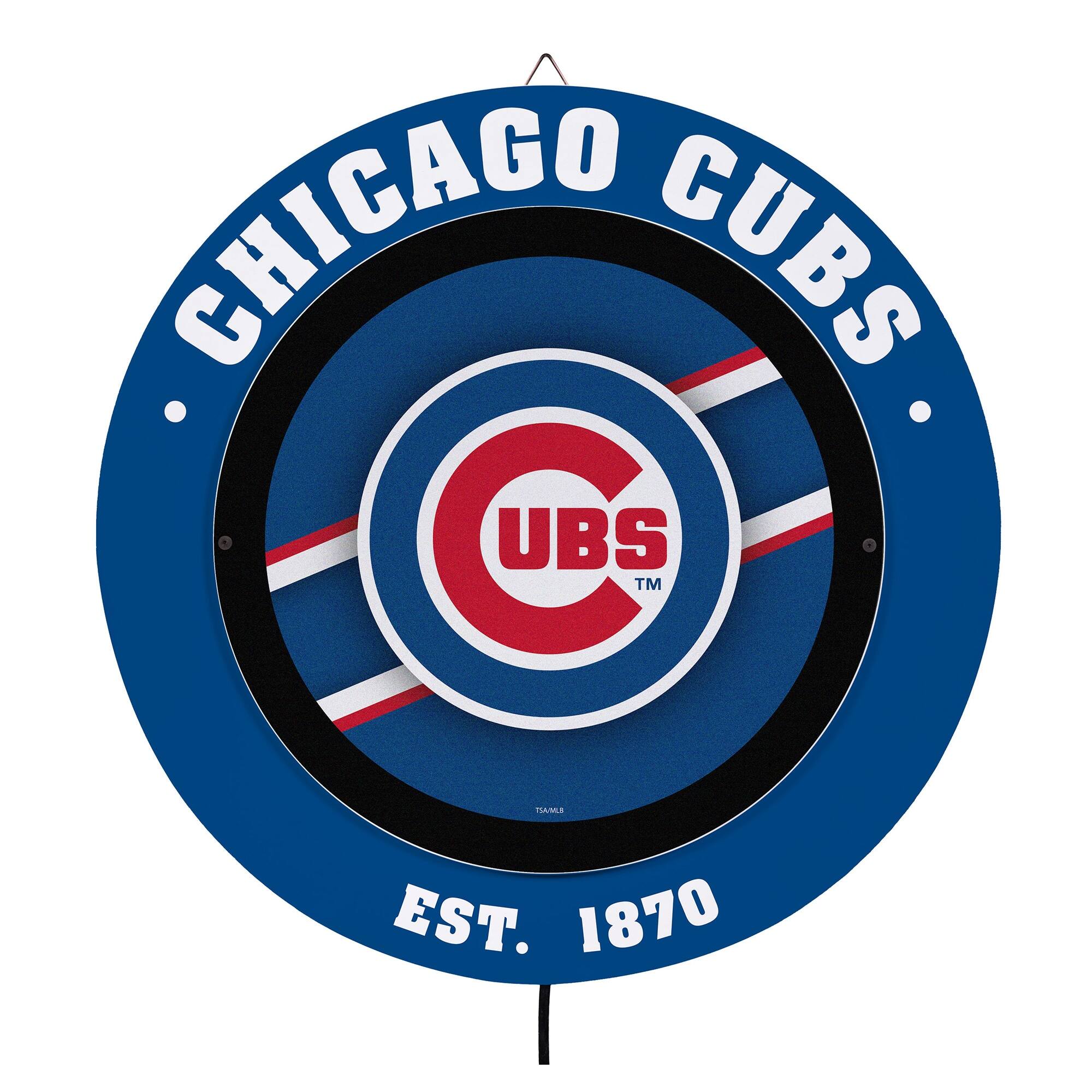 Chicago Cubs 15" LED Round Metal Lit Wall Sign