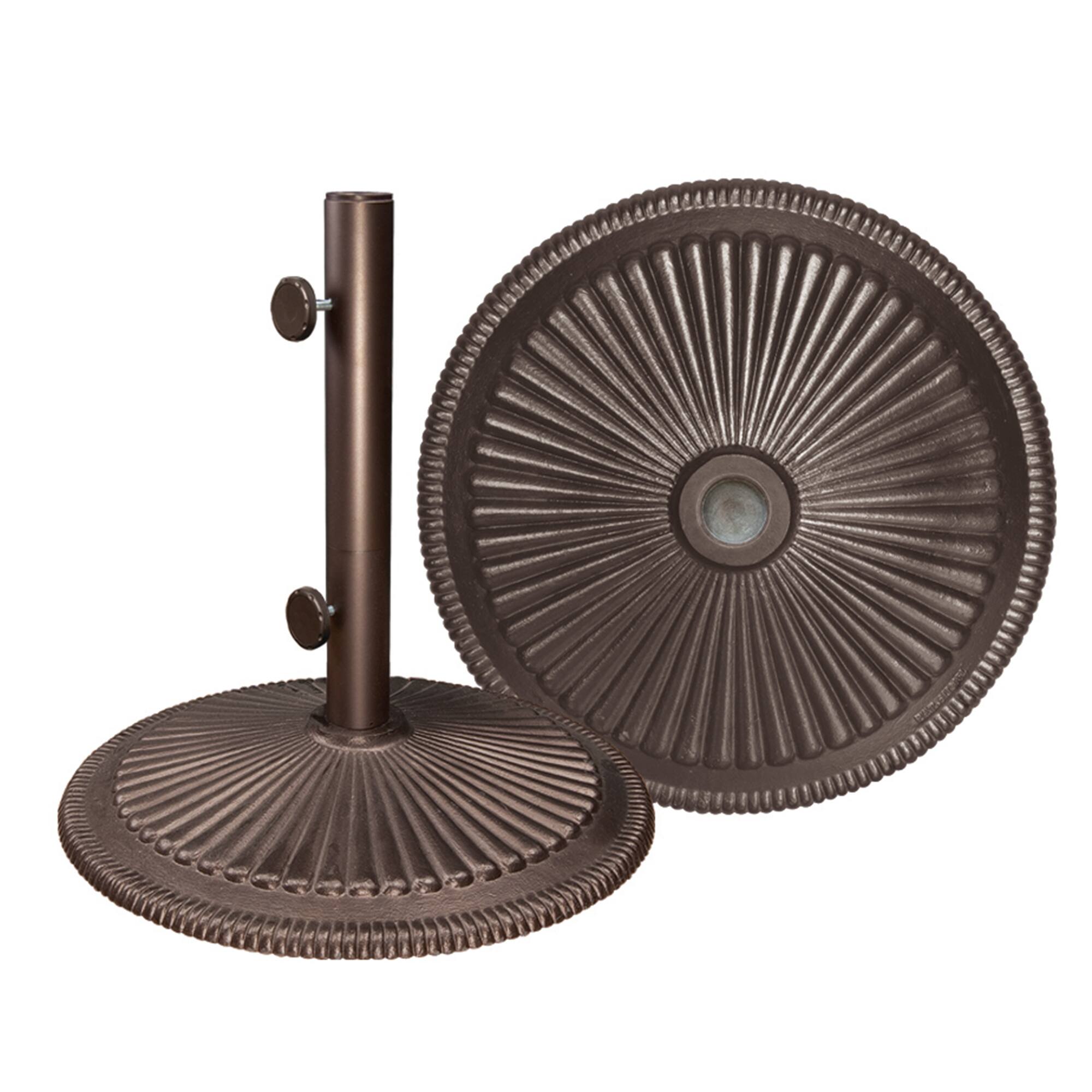Left. Mondawe - 50lb Cast Iron Umbrella Base Fits up to a 1.5" dia. pole - Bronze.