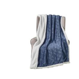 Noble House - Louvre Plush All Season 50"x60" Sherpa Throw - Blue