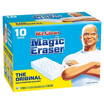 Mr. Clean Magic Eraser  
The Original Multi-Purpose Cleaner  
10 Pads  
10 PADS 11.7 x 5.9 x 2.6 cm (4.6 x 2.3 x 1.0 in)  
10 PADS 11.7 x 5.9 x 2.6 cm (4.6 x 2.3 x 1.0 in) Each  
BACH PADS