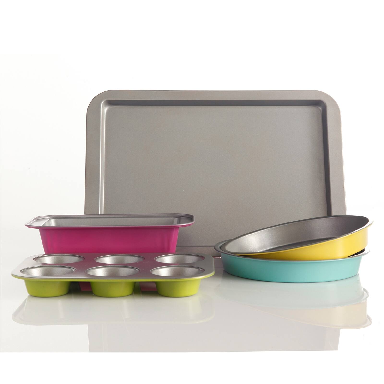 Alt View 5. Gibson - Gibson Home Color Splash Lyneham 5 pc Carbon Steel Bakeware Set - Assorted.