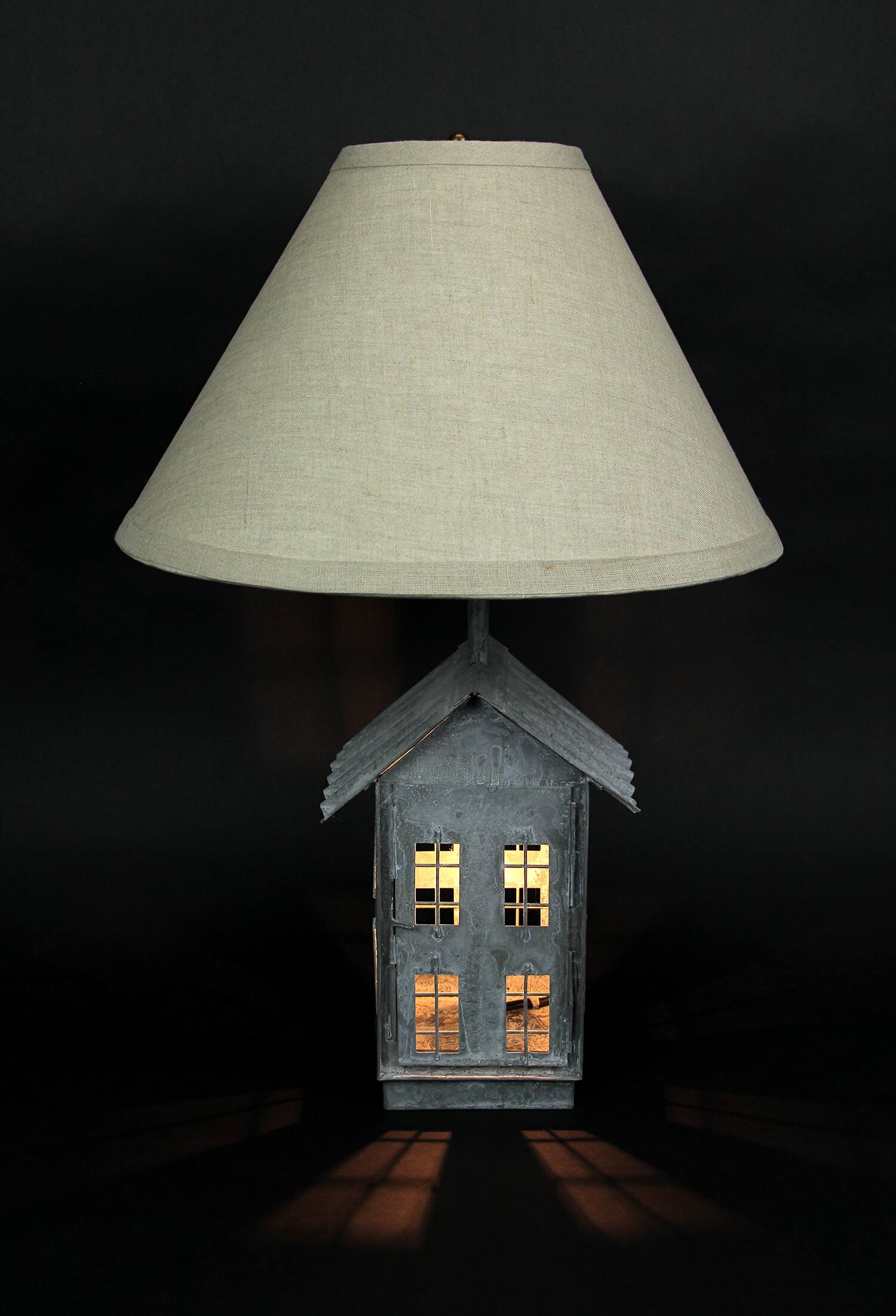 Alt View 2. Zeckos - Set of 2 Rustic Zinc Dual Table Lamps And Accent Light Farmhouse Decor - Grey.