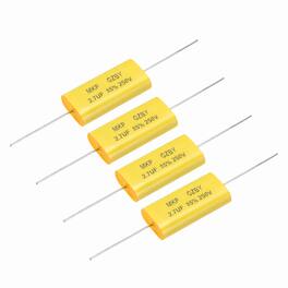 Unique Bargains - 4pcs 2.7uF Frequency Divider Capacitor, 250V Audio Speaker Crossover Non-Polarity Polypropylene MKP Film Capacitor - Yellow